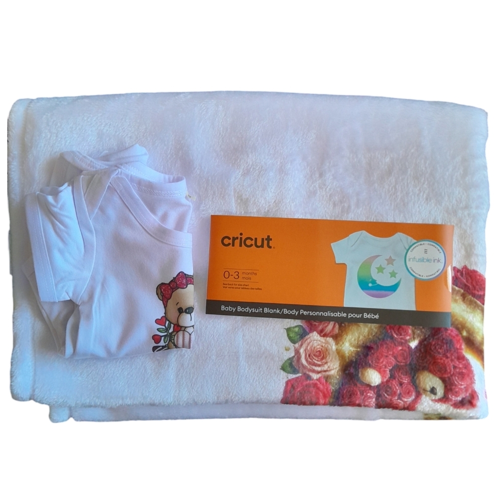 Circut Handmade Girls' Baby Onesie and Blanket